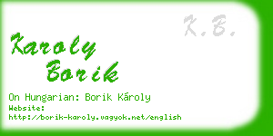 karoly borik business card