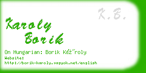 karoly borik business card